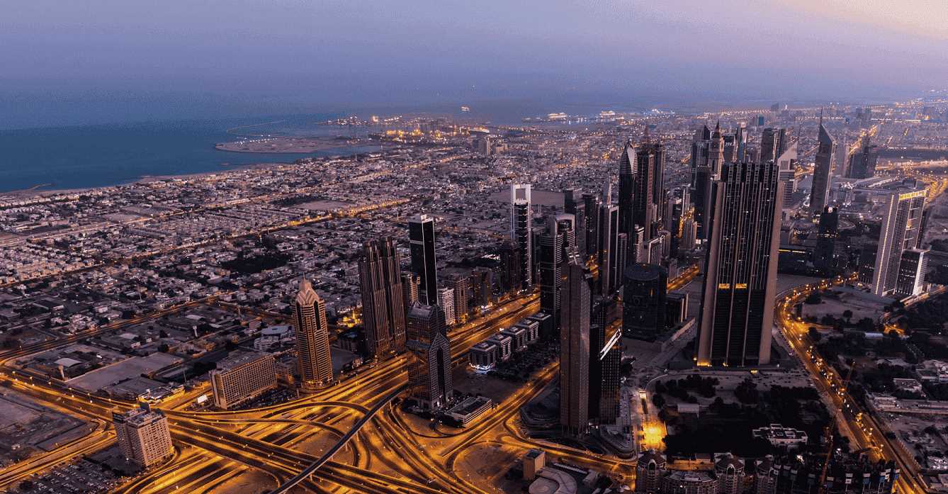 Dubai commercial skyline