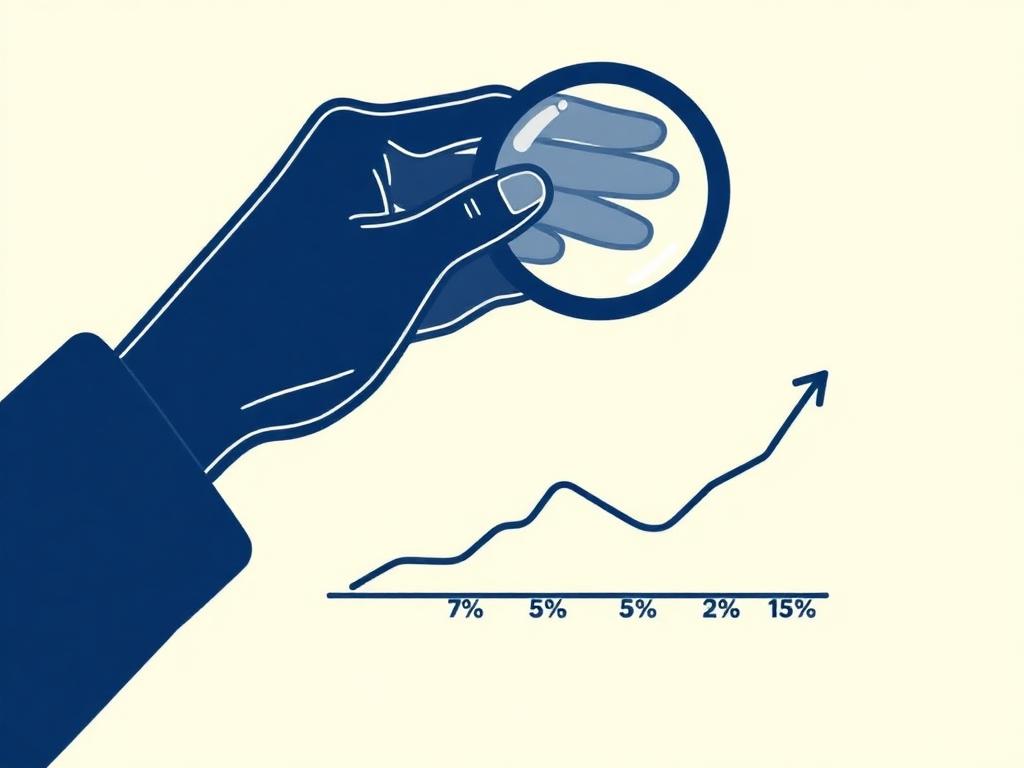 Pastel illustration of a hand adjusting a dial beside a fluctuating EIBOR line