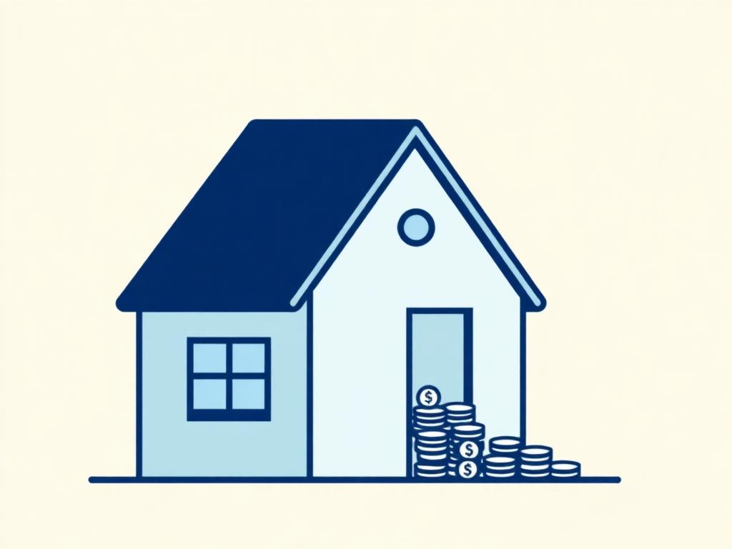 Pastel illustration of a hand drawing cash out of a house-shaped vault