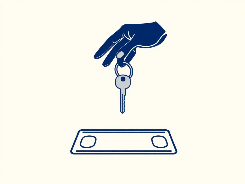 Pastel illustration of two hands receiving a first set of house keys